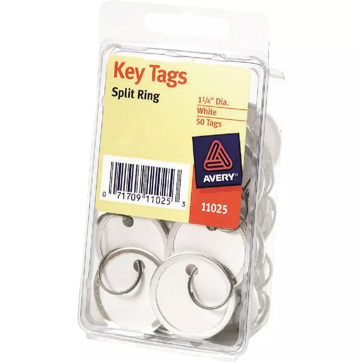 Avery Round Metal Rim Key Tags – Durable & Stylish, 50 ct