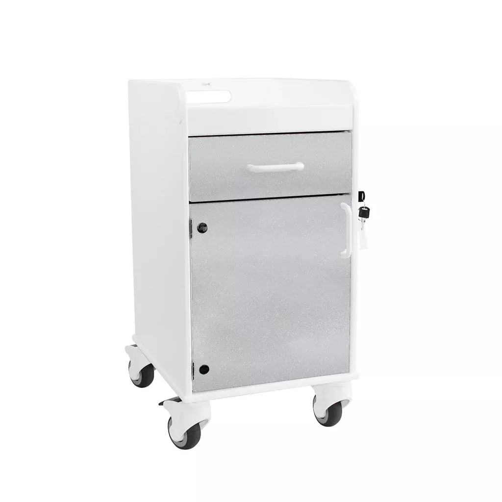 Bedside Cart Silver Metallic 53549 | LabSupplies