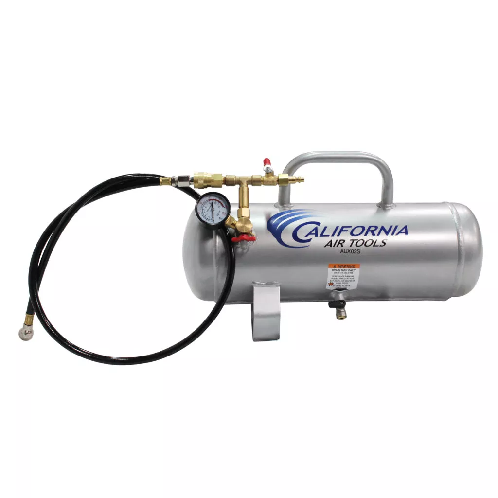 CALIFORNIA AIR TOOLS AUX02S 2 Gallon Steel Portable Auxiliary Air Tank - California Air Tools