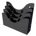 Deflecto 13.38 in. x 3.5 in. x 11.5 in. 6 Removable Dividers 3-Tier Document Organizer - Black