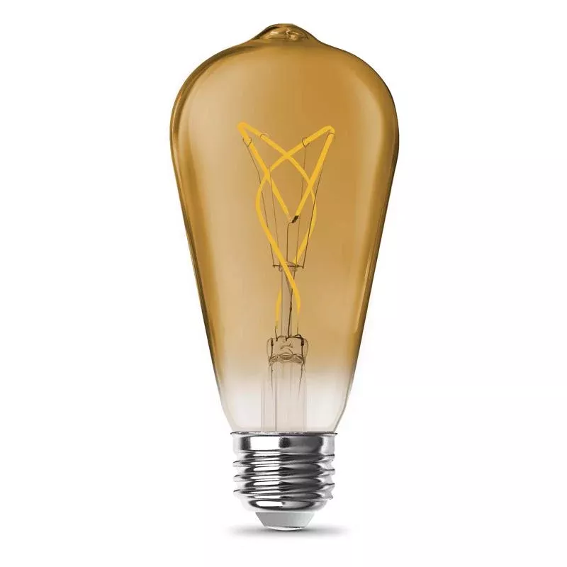 Feit ST19 E26 (Medium) Filament LED Bulb Amber 60 Watt Equivalence 2