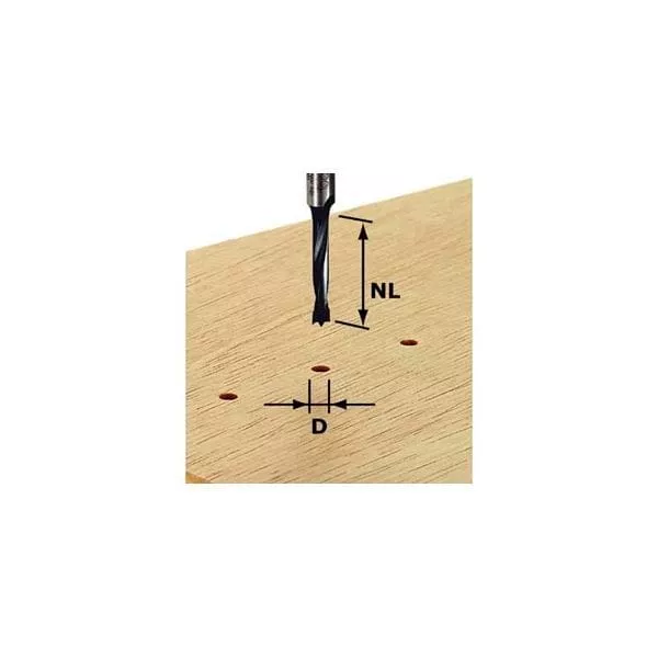 Festool Dowel Drill Router Bit for Hardwood - 8 mm SH 53.5 mm OL
