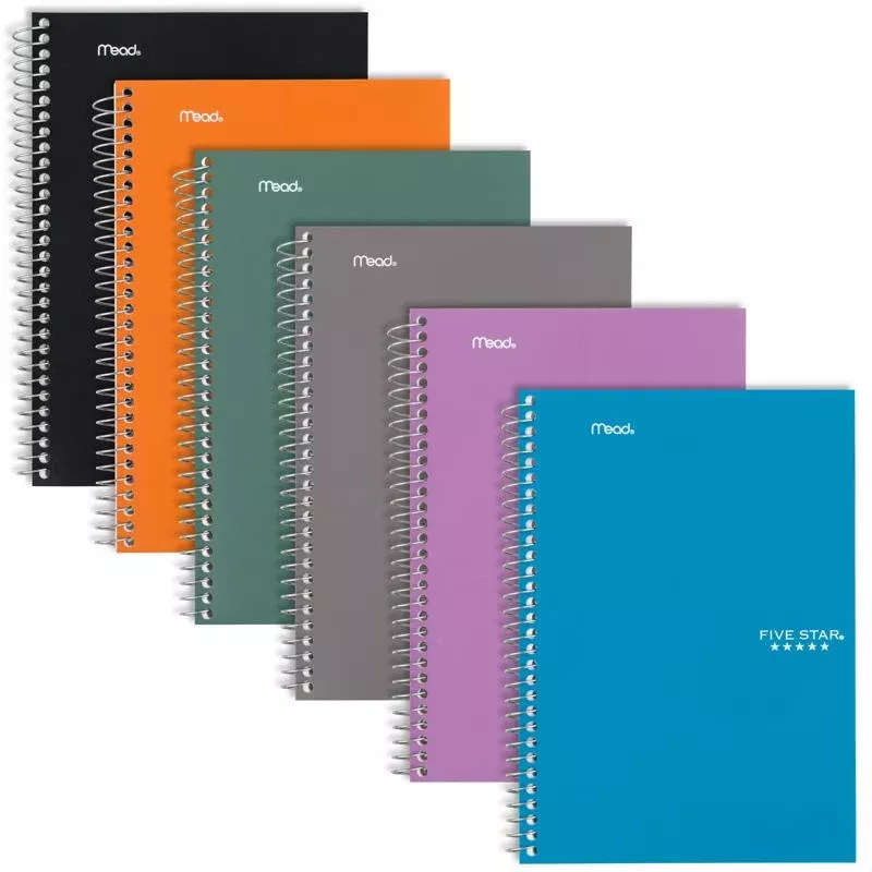 Five Star Mead 6 in. W X 10 in. L College Ruled Wire Bound Assorted
