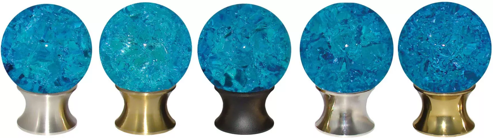 Get Myterra Gemstone Hardware CABCG.3 Caribbean Blue Cracked Glass Cabinet Knob