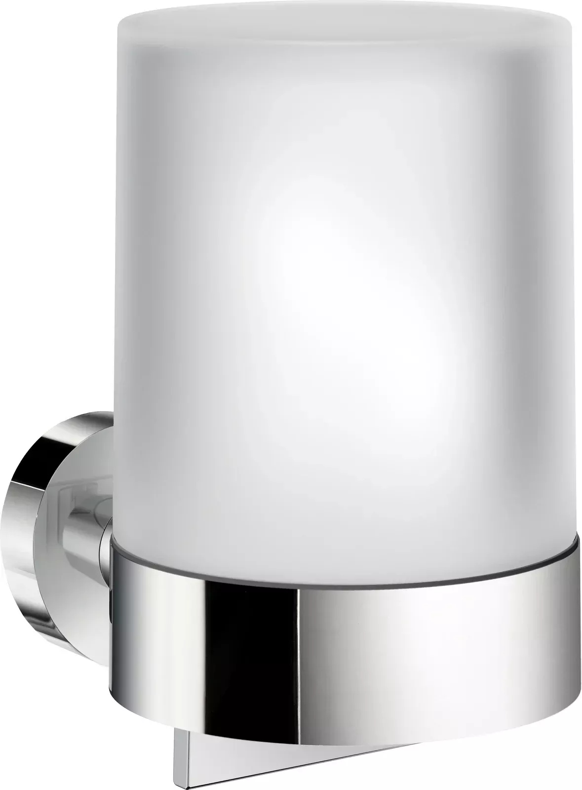 Home Holder with Soap Dispenser, Polished chrome/Frosted Glass HK361