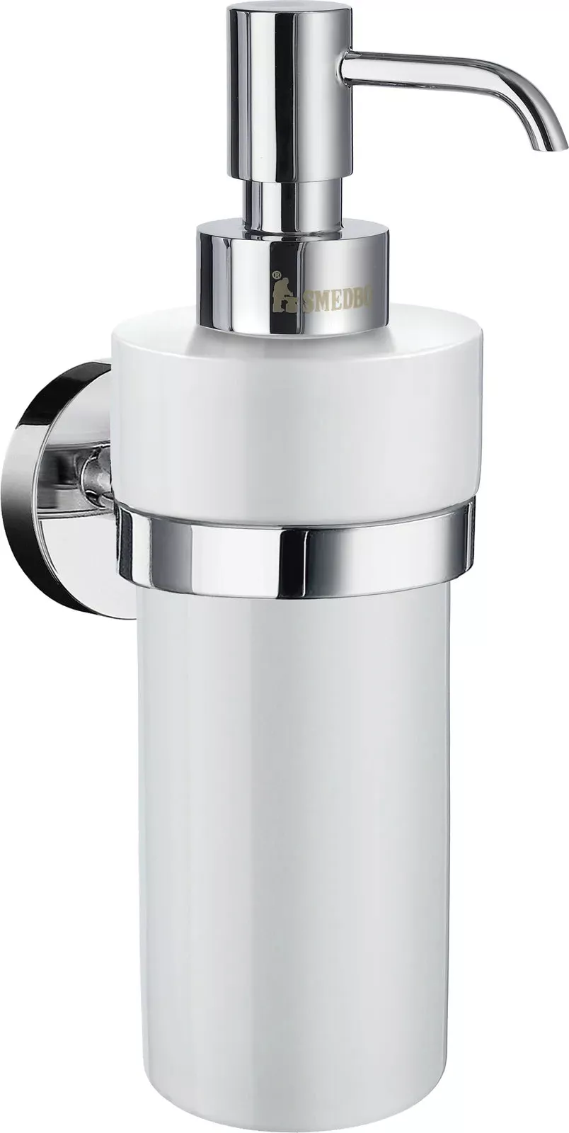 Home Holder with Soap Dispenser, Polished Chrome/Porcelain HK369P