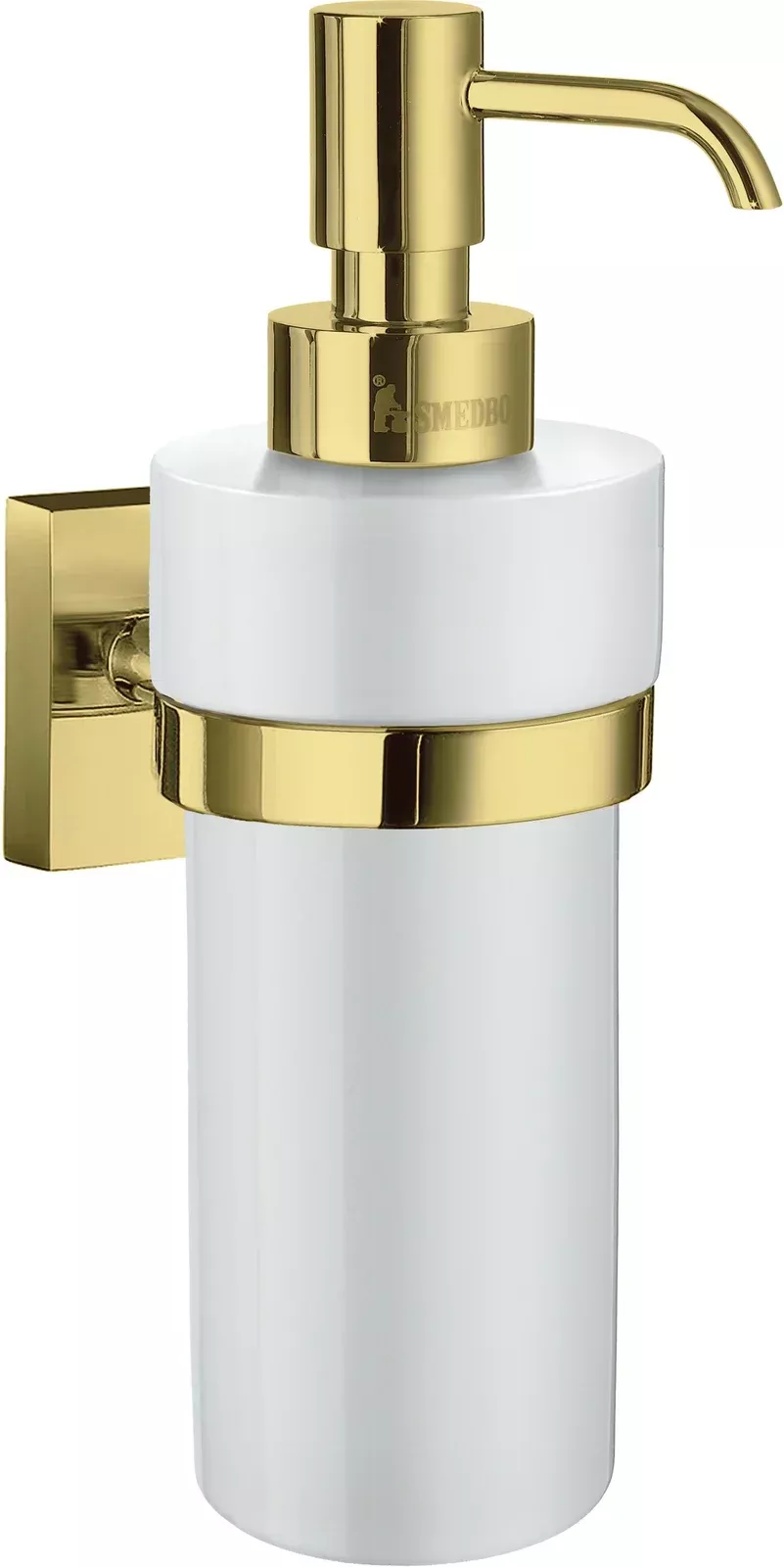 House Holder in Polished Brass with Porcelain Soap Dispenser RV369P
