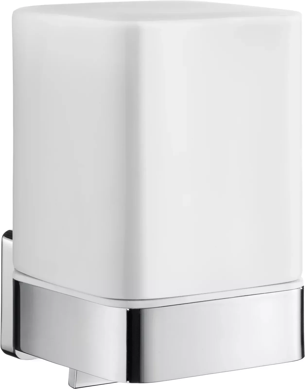 Ice Holder with Soap Dispenser, Polished chrome with dispenser in porc