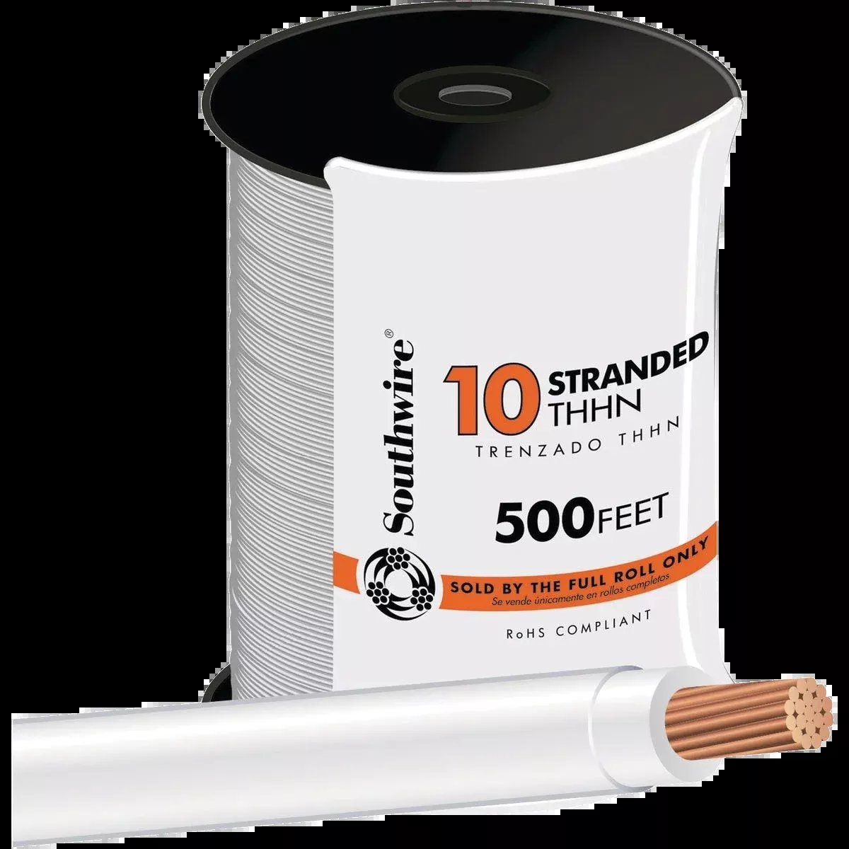 Southwire 500 ft. 10-AWG White Stranded THHN Wire