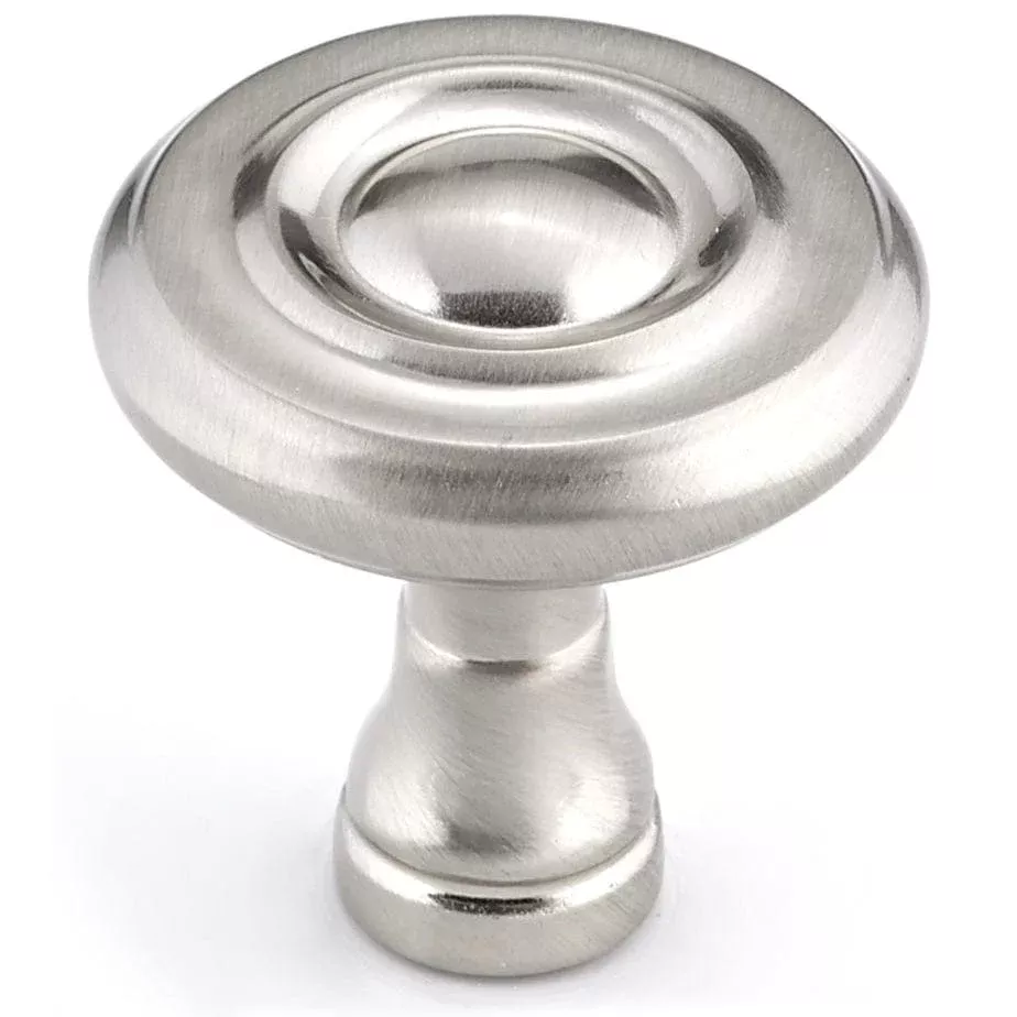 Traditional Knob, 1-1/4" D, Brushed Nickel