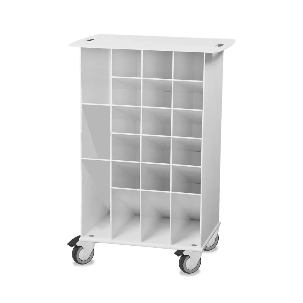 TrippNT 50741 Angled Pipette Cart | 17-Bin HDPE ABS Mobile Tower